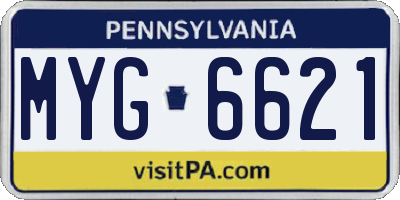 PA license plate MYG6621