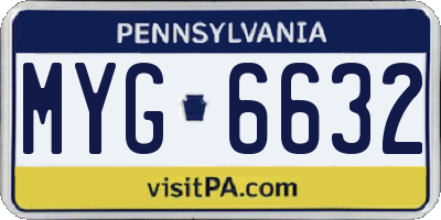 PA license plate MYG6632