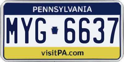 PA license plate MYG6637