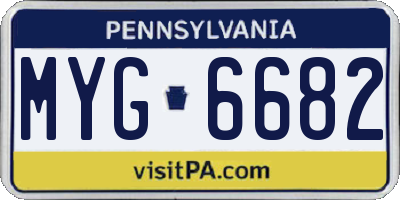 PA license plate MYG6682