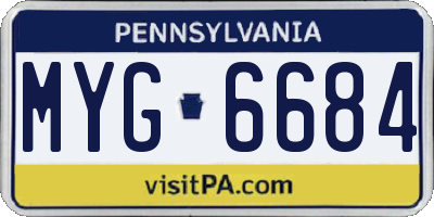 PA license plate MYG6684