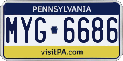 PA license plate MYG6686