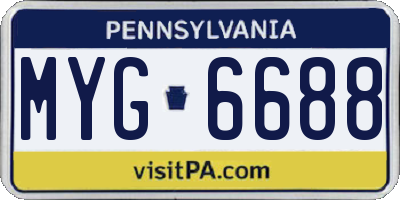 PA license plate MYG6688