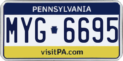 PA license plate MYG6695