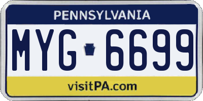 PA license plate MYG6699
