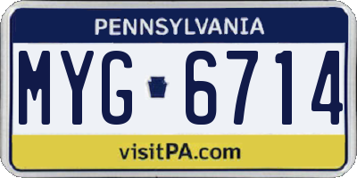 PA license plate MYG6714