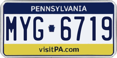 PA license plate MYG6719
