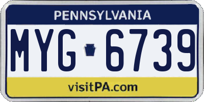 PA license plate MYG6739