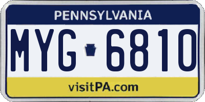 PA license plate MYG6810
