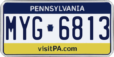 PA license plate MYG6813