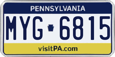 PA license plate MYG6815