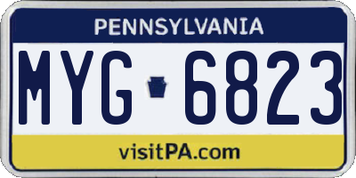 PA license plate MYG6823