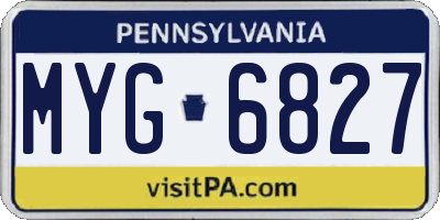 PA license plate MYG6827