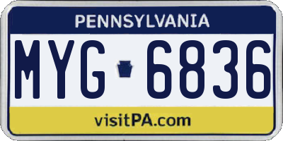 PA license plate MYG6836