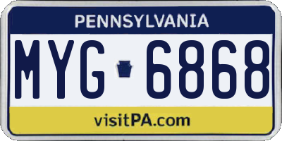PA license plate MYG6868