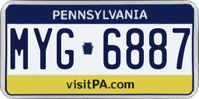 PA license plate MYG6887