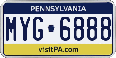 PA license plate MYG6888