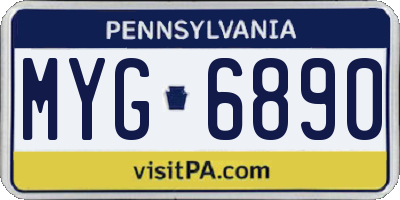 PA license plate MYG6890