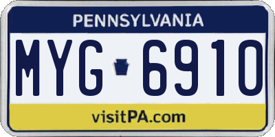 PA license plate MYG6910