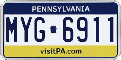 PA license plate MYG6911