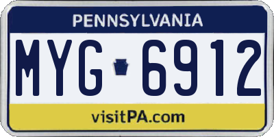 PA license plate MYG6912