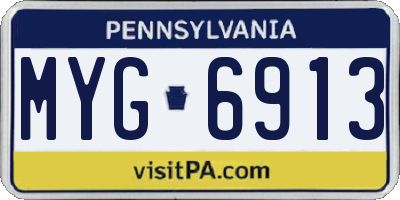PA license plate MYG6913