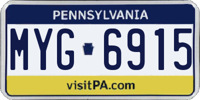 PA license plate MYG6915