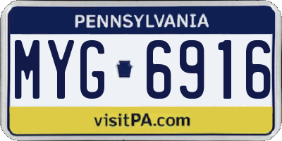 PA license plate MYG6916