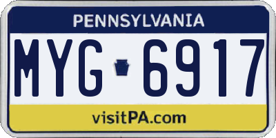 PA license plate MYG6917