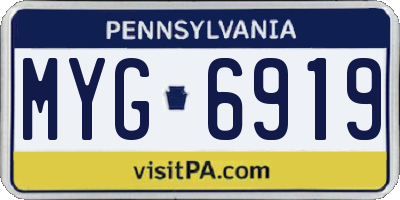 PA license plate MYG6919