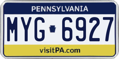 PA license plate MYG6927