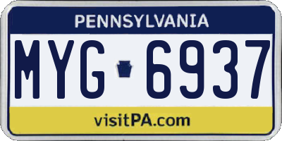 PA license plate MYG6937
