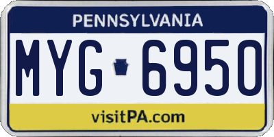 PA license plate MYG6950