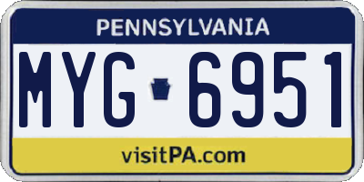 PA license plate MYG6951