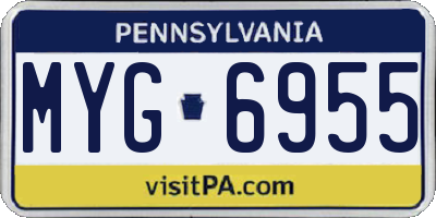PA license plate MYG6955