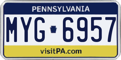 PA license plate MYG6957