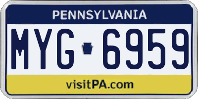 PA license plate MYG6959
