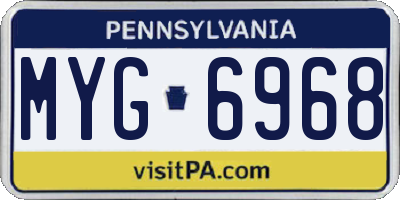 PA license plate MYG6968