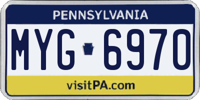 PA license plate MYG6970