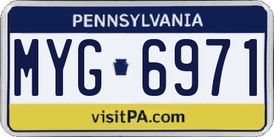 PA license plate MYG6971
