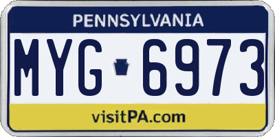 PA license plate MYG6973