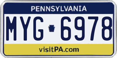 PA license plate MYG6978