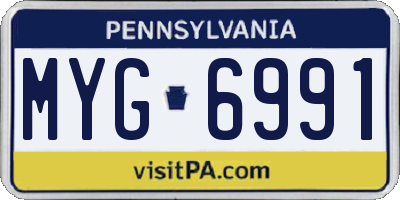 PA license plate MYG6991