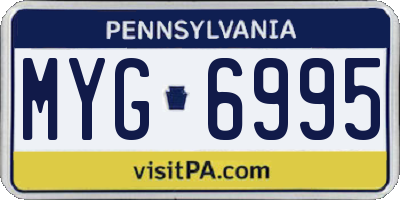 PA license plate MYG6995