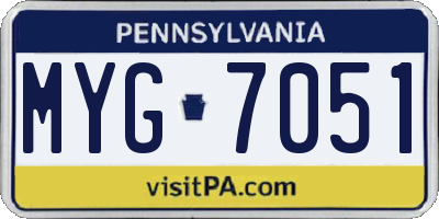 PA license plate MYG7051