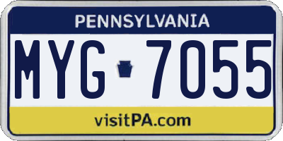 PA license plate MYG7055