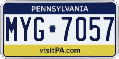 PA license plate MYG7057