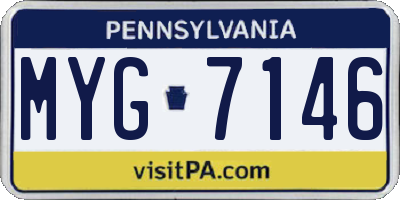 PA license plate MYG7146