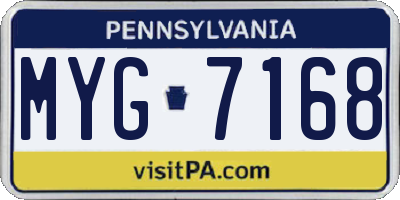 PA license plate MYG7168