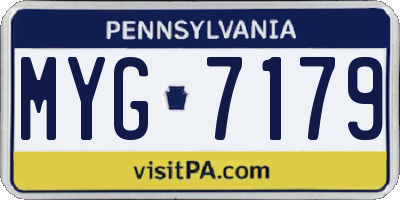 PA license plate MYG7179